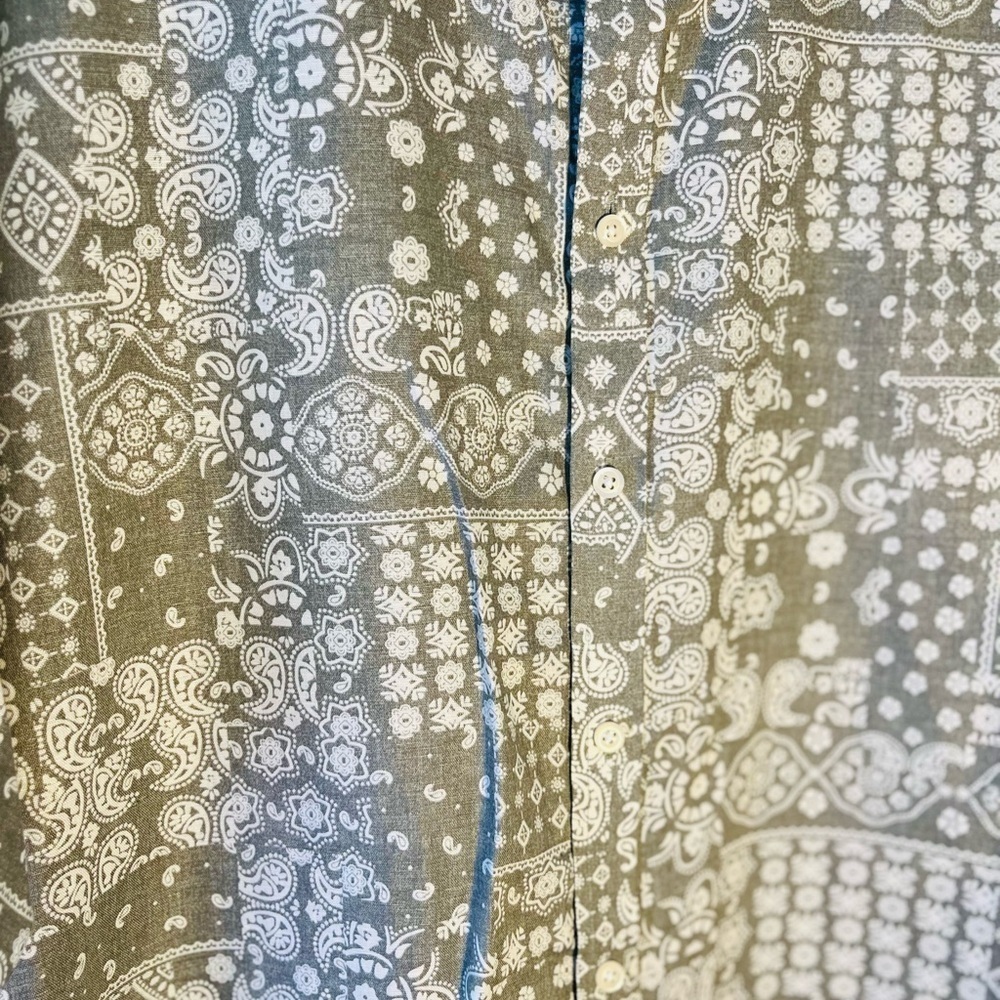 Jos A Bank Tailored Fit Linen Cotton Blend Paisley Print Button Up Shirt Size 3X - Picture 3 of 4
